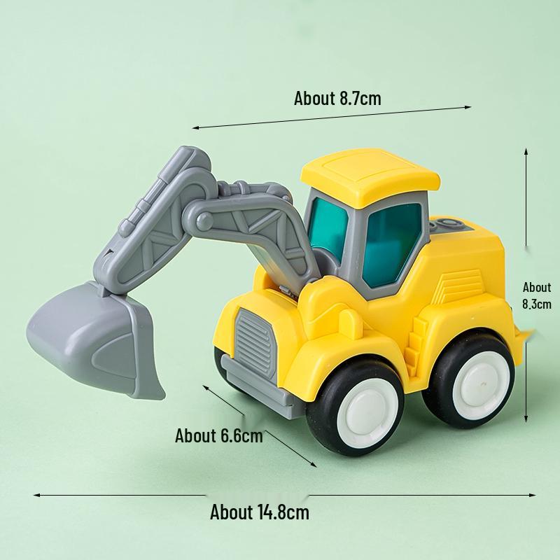 Construction Vehicle Cake Toppers: Excavator, Bulldozer, Roadblock Inserts, Figurines for Boys' Birthday