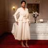 Women's V Neck Long Sleeve Midi Dress Loose Fit High Waist Elegant Satin Formal Party Evening Gown