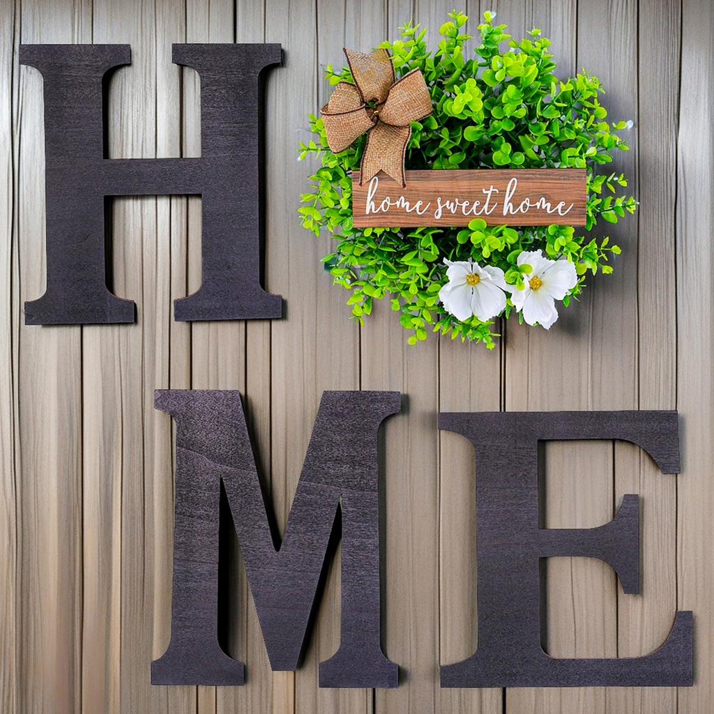 Alphabet HOME Wooden Plaque Home Wooden Art Decorative Door Hanging Wall Hanging