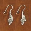 Two-Tone Silver & Copper Flower Leaf Drop Earrings Handmade Nature Inspired Floral Dangle Earrings Women Vintage Bohemian Jewelry
