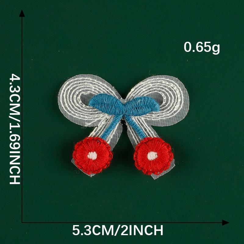 Original Embroidery Label Hair Accessories Accessories Cherry Lace Embroidery Sticker Diy Patch Clothing Accessories Cloth Label Cloth Sticker