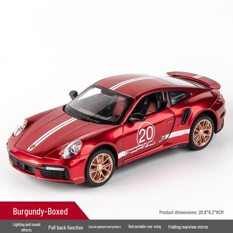 

1:24 Porsche 911S Diecast Toy - Pull Back Racing Sports Car Model for Kids & Collectors