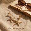 Bohemian Conch Shell Dangle Earrings for Women Classical Gold Plated Starfish Seashell Drop Earrings Summer Party Jewelry Gift
