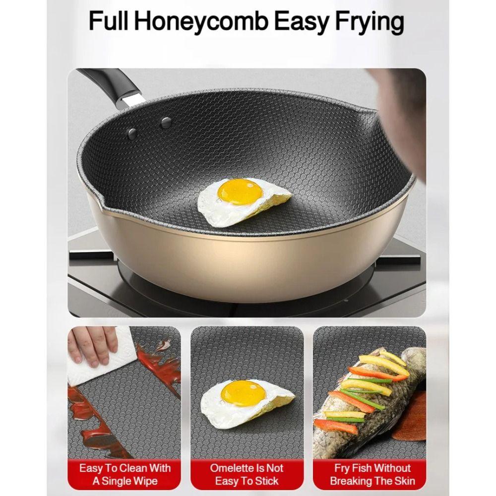 Non-Stick Surface Nonstick Wok Scratch-Resistant Coating Multi-Functional Fry Pan  All Stoves