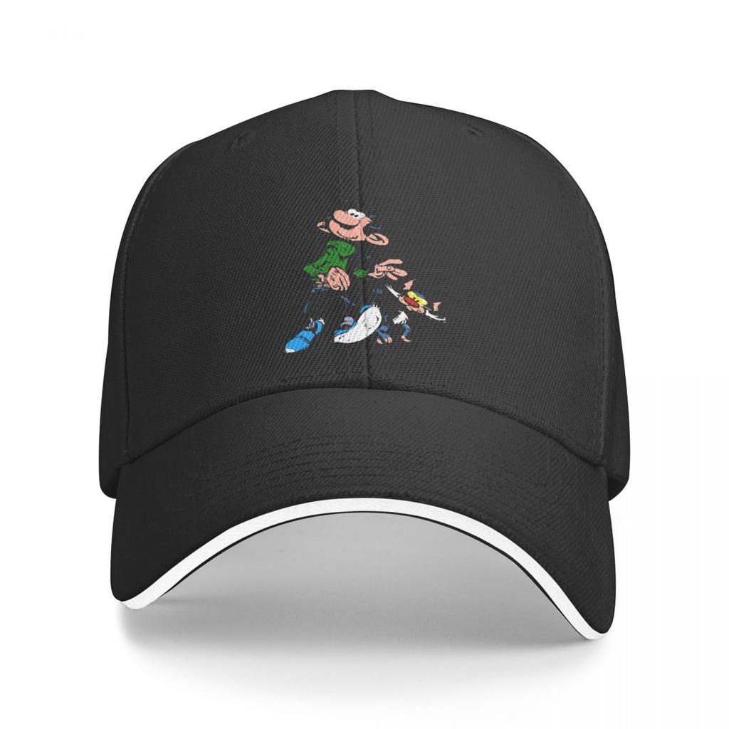 Walking With Cat Gaston Lagaffe Anime Unisex Baseball Caps Peaked Cap Sun Shade Sunprotection Hat