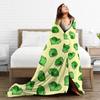Linnie Doots - Green On Yellow Blankets Soft Warm Flannel Throw Blanket Bedding for Bed Living Room Picnic Travel Home Couch