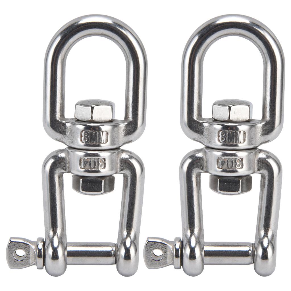 2Pcs 8mm 360 Degrees  Rotating Ring Snap 304 Stainless Steel OX Detachable Chain Shackle Hooks