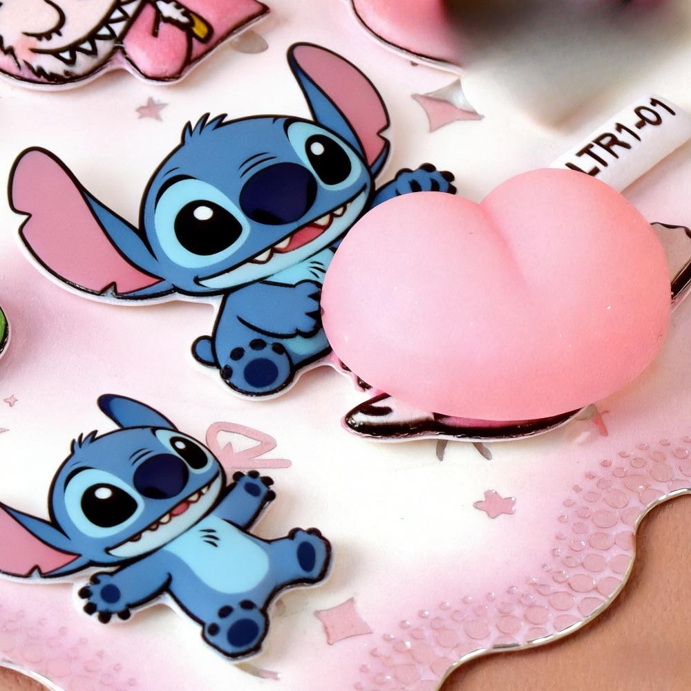 Disney Stitch Soft Pinched Happy Buttocks Sticker Children's Decompression 3D Bubble Sticker Phone Case Decoration Sticker