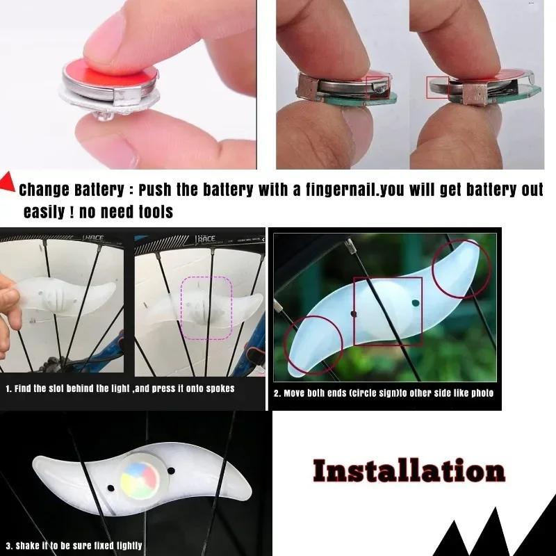 1PC Bike Wheel Spoke Light Tire Lights 3 Mode Wheel Color Spoke Light LED Waterproof Bike Safety Warning Spokes Lamp Bike Decor