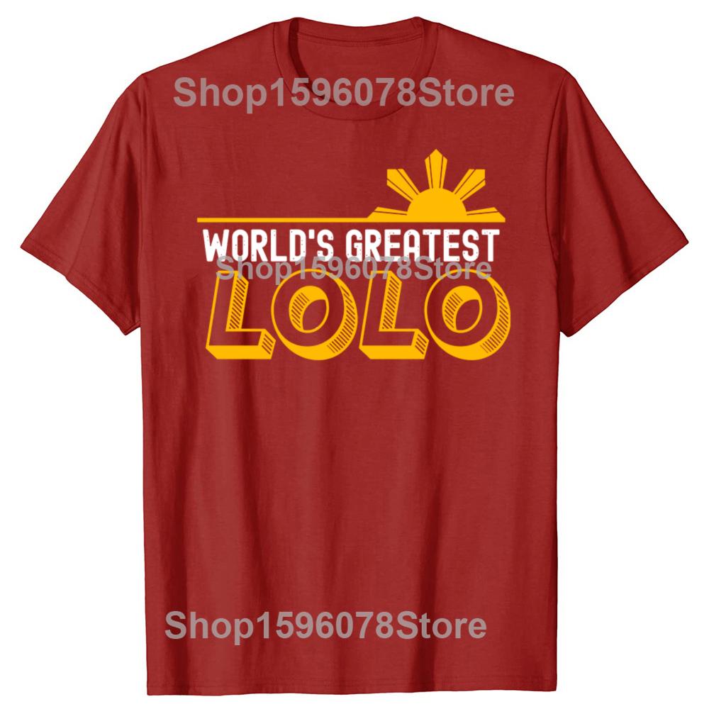 Funny Worlds Greatest Lolo Filipino T Shirts Cotton Streetwear Short Sleeve Mens Fashion Casual Loose Oversized T Shirt