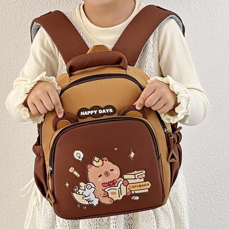 Cute Cartoon Capybara Backpack Kindergarten Children School Bag Casual Daypack Travel Large Capacity Schoolbag For Kid Gifts