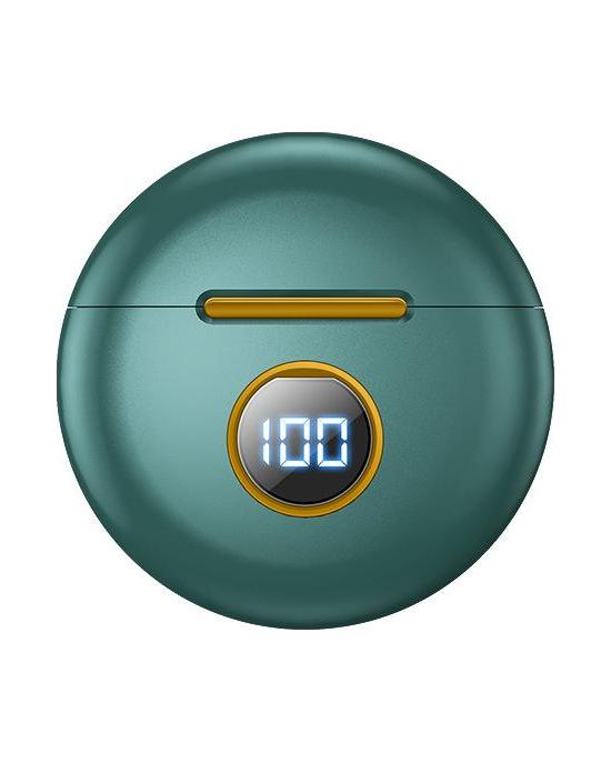 VAORLO Bezprzewodowe słuchawki douszne Subwoofer HiFi Stereo Muisc Cyfrowy wyświetlacz Słuchawki Inteligentny dotykowy zestaw słuchawkowy z redukcją szumów