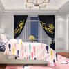 2pc/Black crown-Printed curtains-suitable for bedroom, living room, study private curtains curtains , curtains for living room
