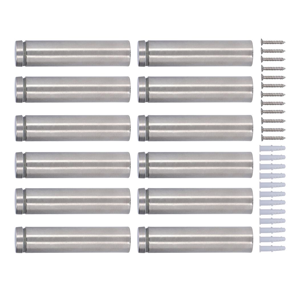 12 Set Stainless Steel Standoff Screws 19x80mm Advertising Screws Mounting Hardware for Hanging Acrylic Picture Frame