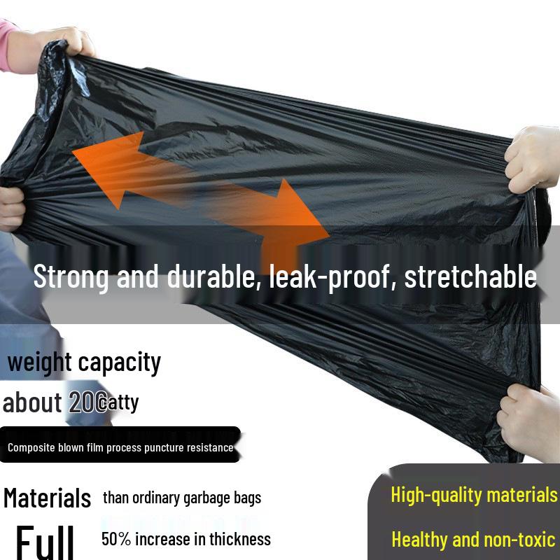 Large Black Kitchen Garbage Bags - Thick, Flat, 60-90 Gallon, Commercial-Grade for Hotels and Sanitation