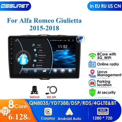 9inch AI Intelligent Player 2din Android Car Radio for Alfa Romeo Giulietta 2015 - 2018 Furgonato GPS Carplay Auto 4G Intelligent Screen WIFI