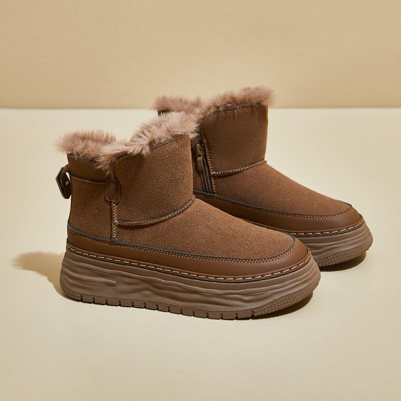 Fleece High-top Snow Boots for Women's Winter New Student Ins Korean Version of Thermal Casual Shoes Platform XFH568