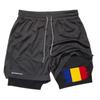 Romania Flag Camouflage Kick Boxing Muay Thai Shorts Men Women Unisex Casual Sportswear Double Layer Quick Dry Training Sport Gym Fitness Workout