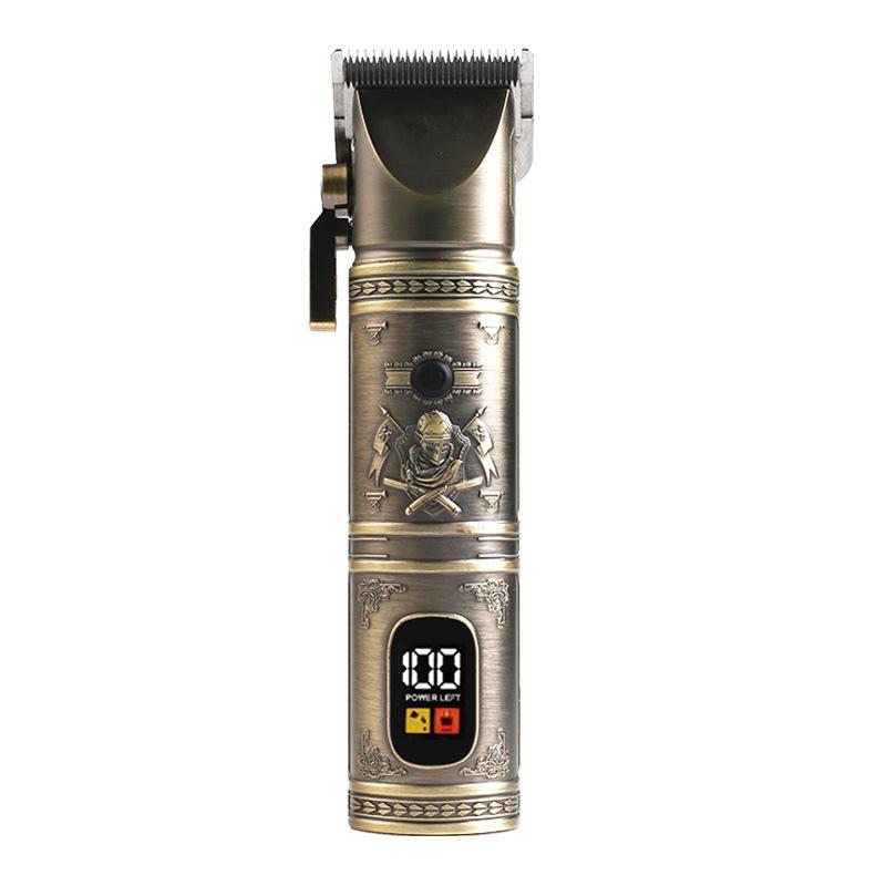 Rechargeable Metal Electric Hair Clipper with Digital LCD Display and Adjustable Tooth Pitch for Home Use