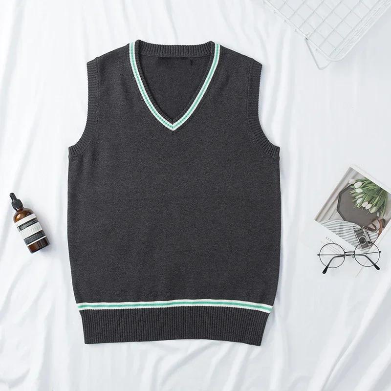 DY20Cosplay Costume Magic School Hufflepuff Ravenclaw Slytherin Wizard V Neck Sweater Uniform Stripe Cotton Sleeveless Knitted V