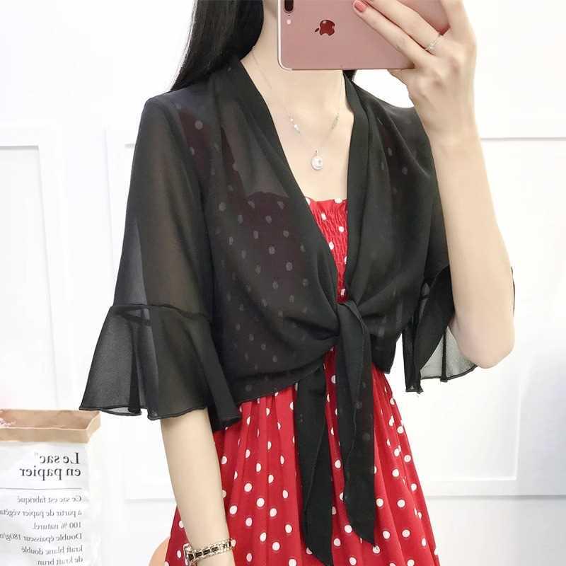 Šifonový šál Ochranné tričko proti slunci - Lehký letní kardigan s vestou