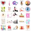 50 Yoga Doodle Stickers: Creative Fitness Decor for Phone, Laptop, and Luggage