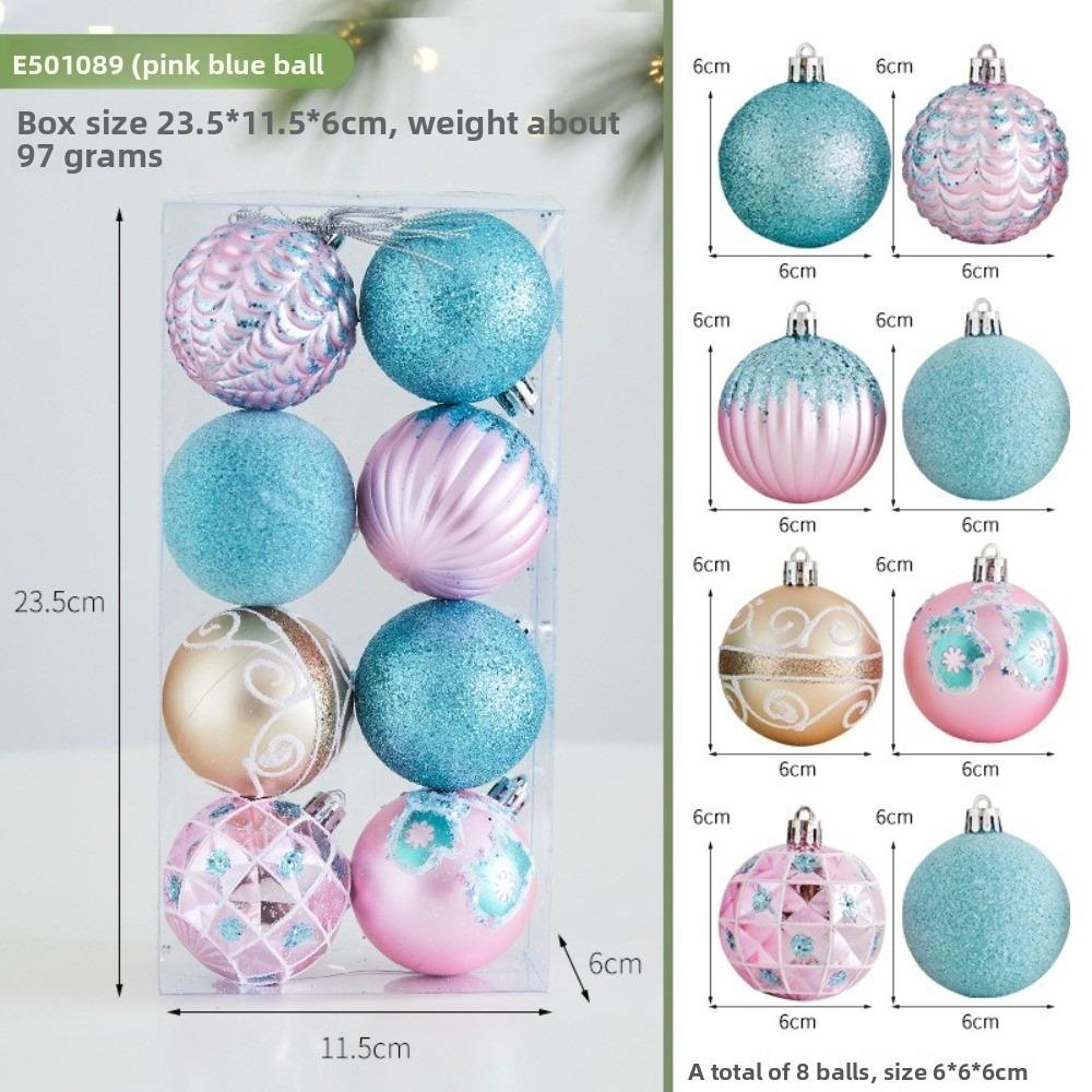 

New Creative Christmas Ball Pendant Plastic 6cm Xmas Tree Ornament Painted Reusable Xmas Tree Charm New Year