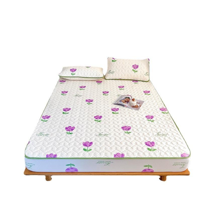 Latex-Schlafmatte für Mutter und Baby, dreiteilige Tagesdecke mit kühler, seidengepolsterter Latex-Matratzenschutzhülle