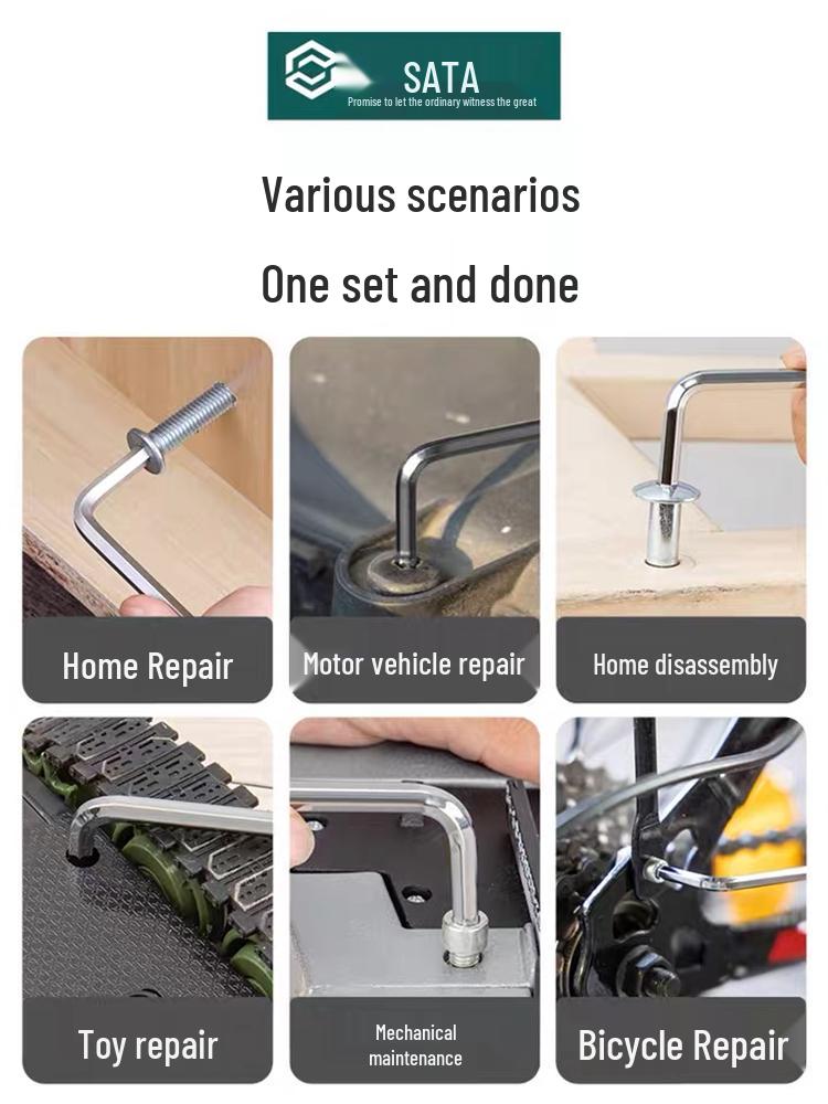 Hex Wrench Set - Mini, Extra Long, Ball & Flat Head, Available in 7, 8, 9, 10, 14 Pieces (Model 09105)