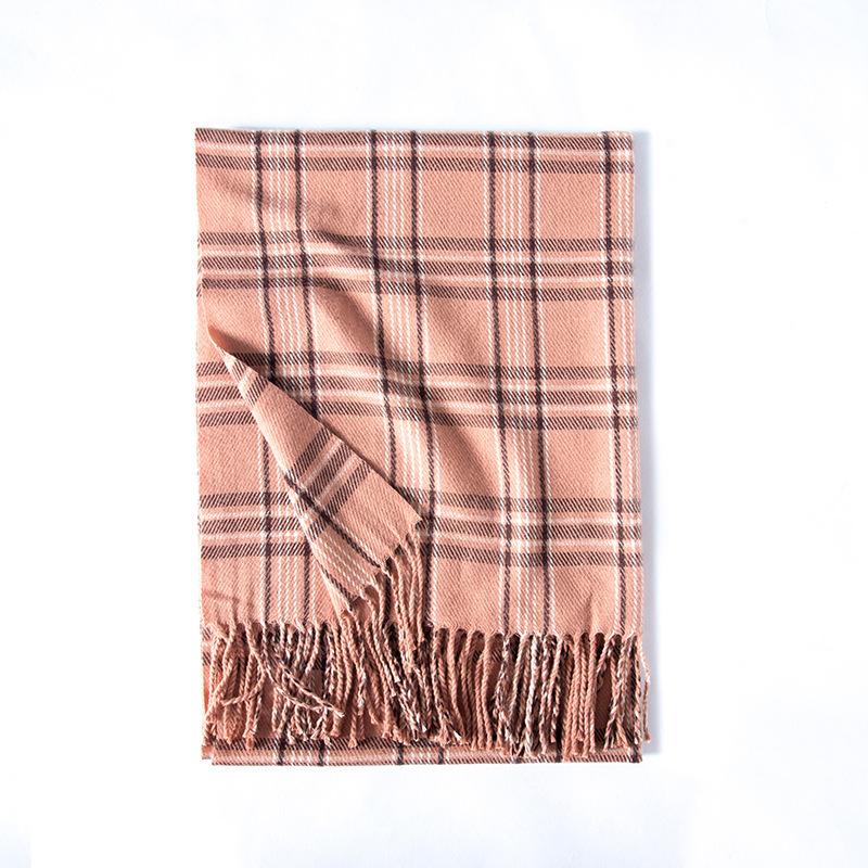 Scarf Stall Line Printing Imitation Cashmere Women's Scarf 2025 Autumn and Winter New Scarf