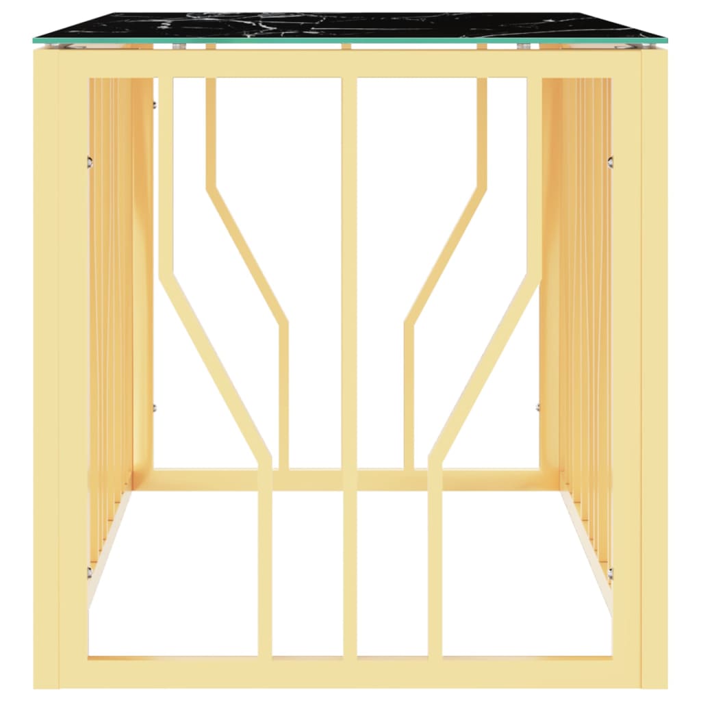  Coffee Table, Gold, 110x45x45 Cm, Stainless Steel and Glass