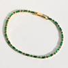 Emerald Zircon Gold-Plated Jewelry Set: Full Diamond Necklace, Earrings & Bracelet