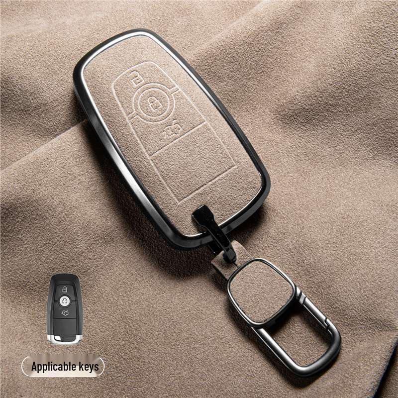 Luxury Suede Key Covers for Ford Explorer ST, Escape, Edge, 4WD, Mondeo, and EVOS