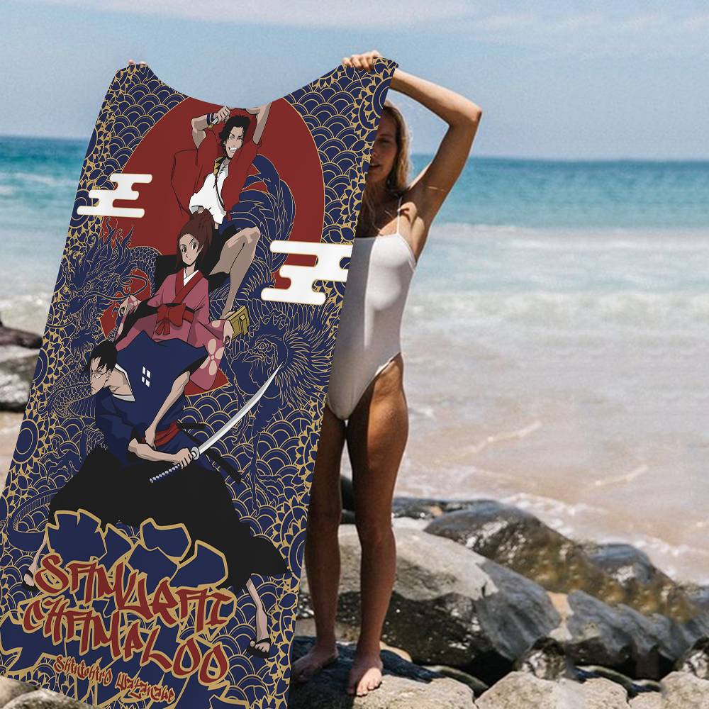 Adventure Samurai Champloo Big Microfiber Beach Towels Quick Dry Towel Sand Beach Towels Pool Towel For Travel Swim Pool Yoga