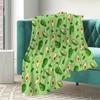 Cartoon Avocado Blanket Flannel Multi-Functional Towel Quilt Four Seasons Air Conditioner Blanket Lunch Break Shawl Fleece Blanket