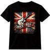 Union Jack Guitar T Shirt Vintage Rock N Roll Music Graphic Tee Mens Womens