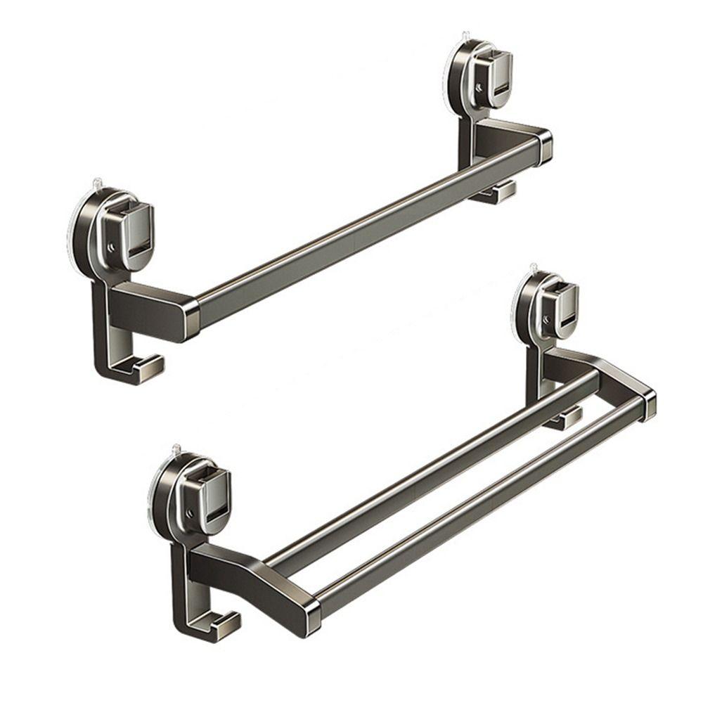 Aluminum Towel Rack 30CM/40CM Suction Cup Towel Storage Hanger Wall Mounted Strong Load-bearing Bathroom Organizer