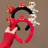 Cartoon Horse Hairband Lucky Cat Plush Horse Headband Exquisite New Year Headband  Women