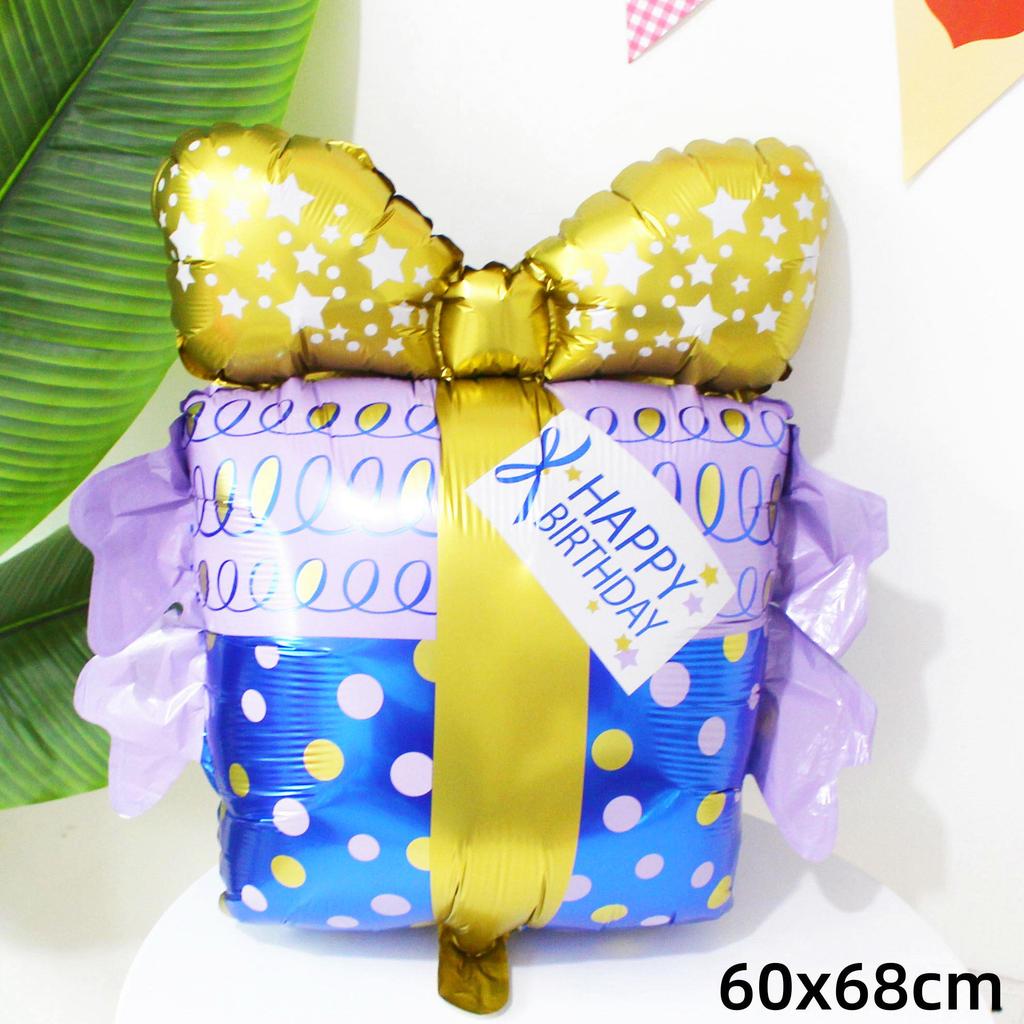 Colorful Large Birthday Cake Foil Balloon for Kids' Party Decoration and Photo Props