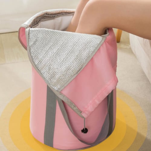 Vziguhk Foot Bath Bucket, Foot Soaking Bag | Foldable Foot Bath Basin with Knee Cover, Foot Spa Tub Bag, Foot Bucket, Pedicure, Portable Foot Spa Buck