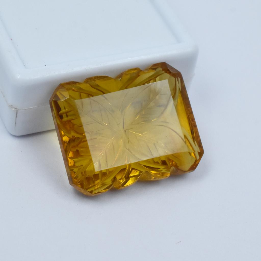 Natural Emerald Cut Yellow Topaz 64.60 Ct Brazilian Loose Gemstone