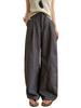 HIMATI Cargo Long Wide Leg Cargo Pants with Loose Hip Hop Stylish Bottoms Dgray XL Women's Pants, Pants, Pockets, Fit, Dance, - -