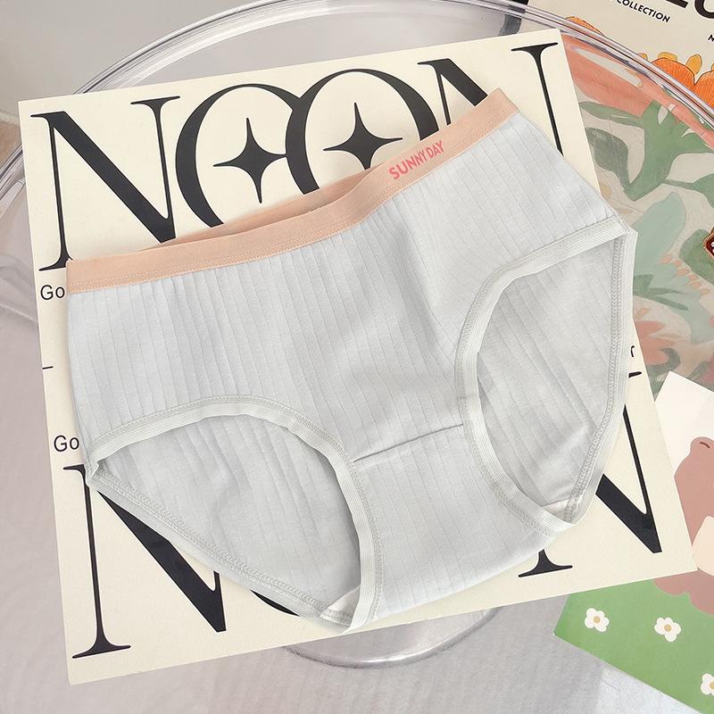 Damenunterwäsche, einfache Slips, atmungsaktiv, schweißfest, einfarbig, gestreift, Mädchenhöschen