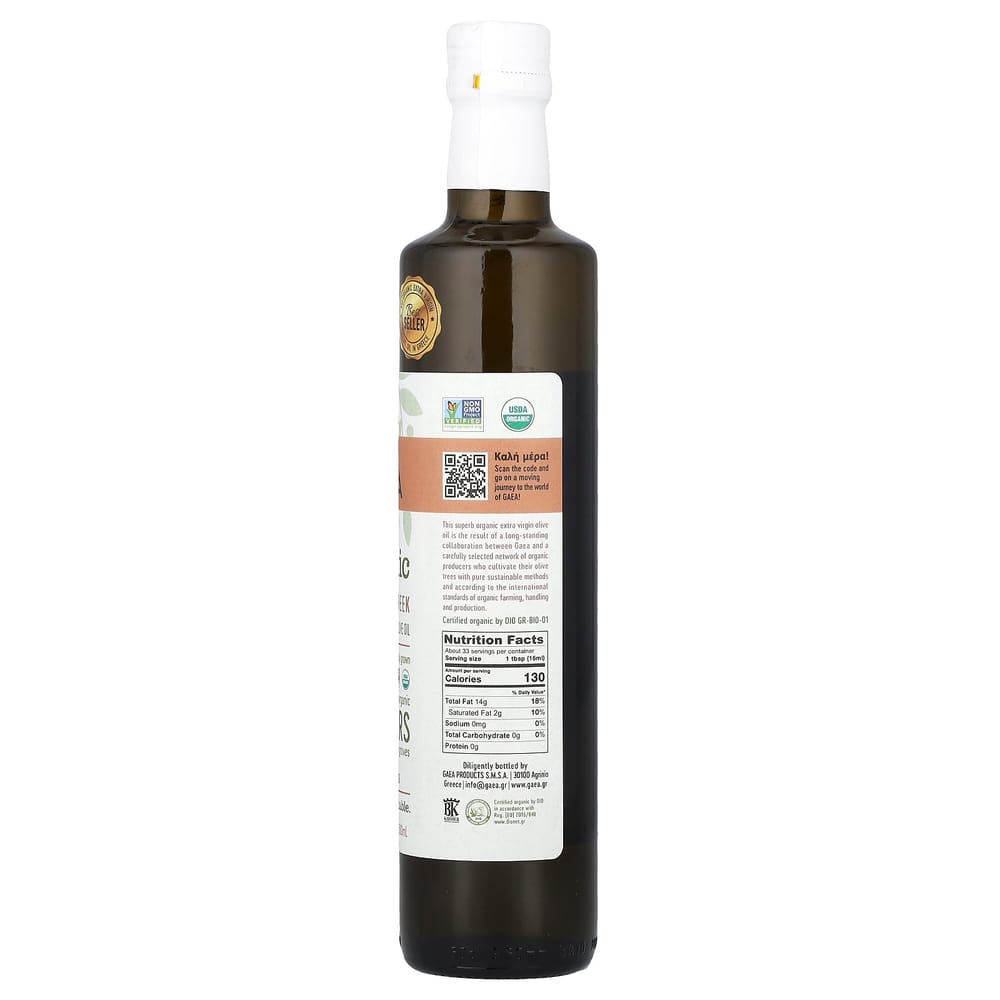 Olio Extra Vergine di Oliva Biologico Gaea 500ml (17 once fluide)
