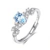 Europe, America, Fashion Natural Stone Pigeon Egg Jewelry S925 Sterling Silver Ring Women's Leaf Design Premium Ring Women's