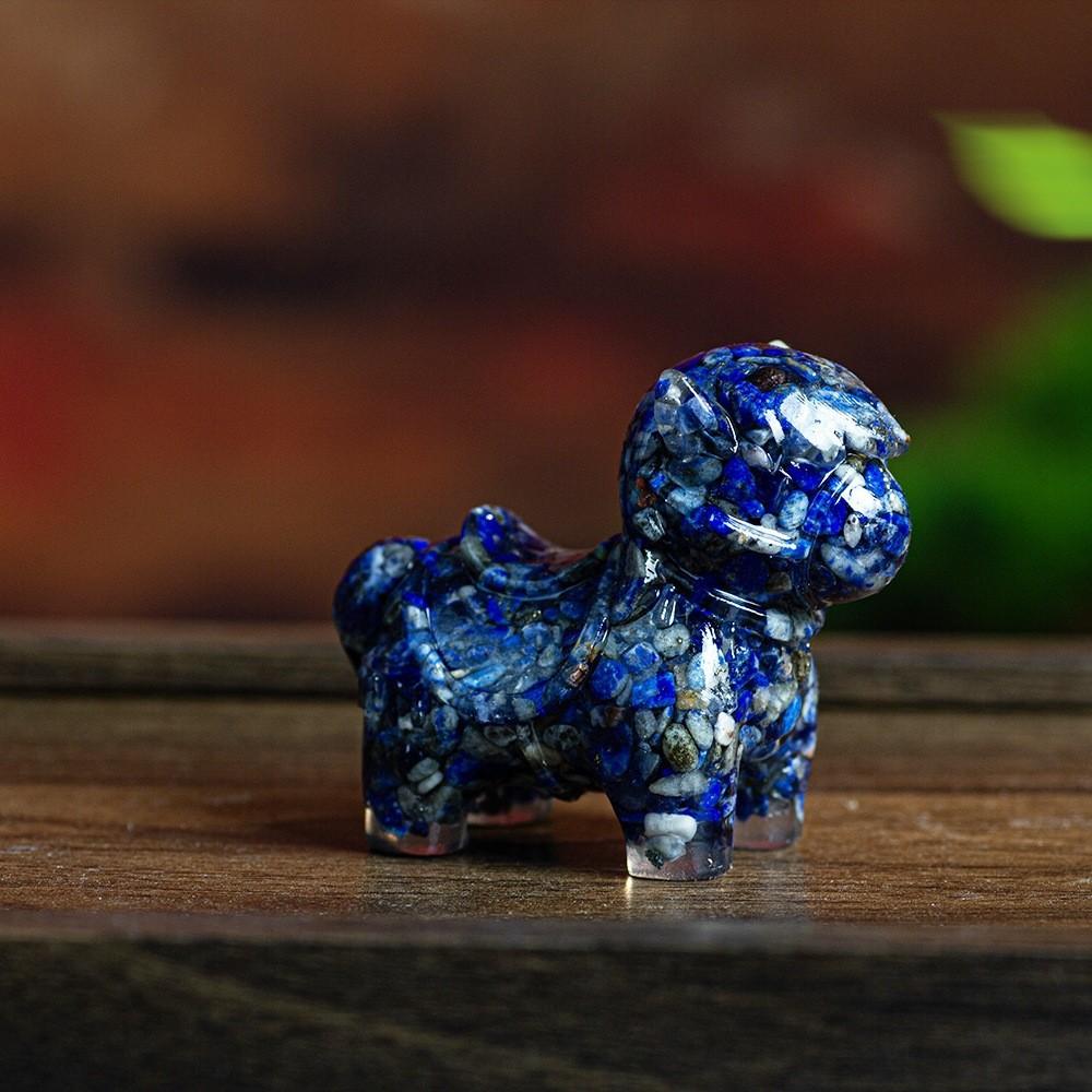 Resin Animal Ornament With Water Crystal Fill For Office Desk And Wealth Enhancement