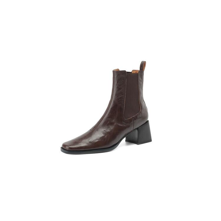 Retro thick-heeled short boots women's thin boots high-heeled women's shoes Martin boots tide