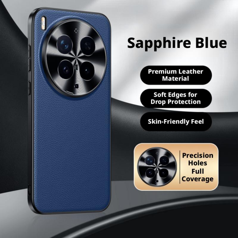 For Vivo x300S and X300 Ultra Litch Style Genuine Leather Case CD Pattern Full Camera Lens Protection Matte Soft TPU Cover