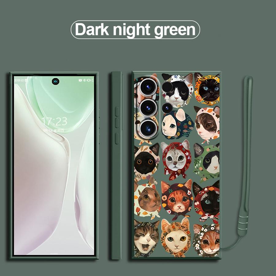 

Cartoon Cat Art Case for Samsung Galaxy S25 S22 S23 S24 Ultra S21 Plus S25Edge S20 FE Note 20 10 Ultra Phone Cover Galaxy S21 FE 5G