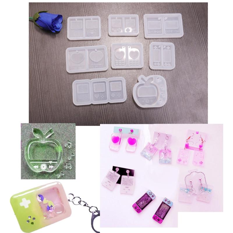 Epoxidové tekuté písky Silikonové formy Tvar přehrávače médií Přívěsek Forma Pryskyřice Forma na přívěsek Ruční výroba